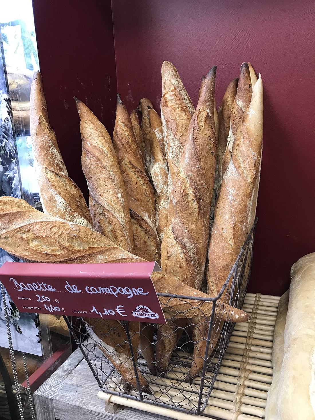 Baguettes dans une boulangerie